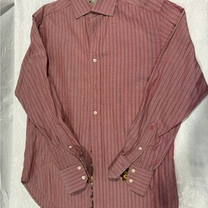 Robert graham Elegant Red Striped Men's Button-Down Shirt size med